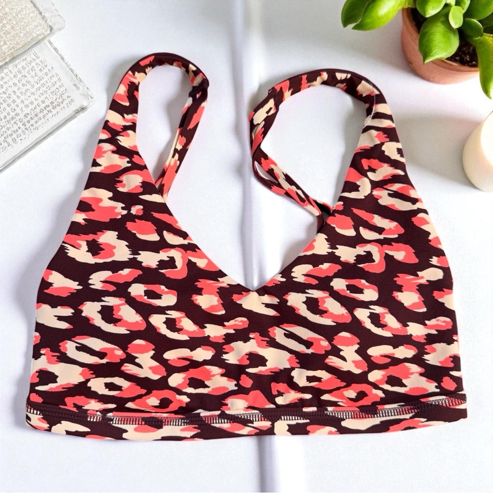 Aerie Offline Purple Leopard Print Strappy Padded Sports Bra NWT Size XS